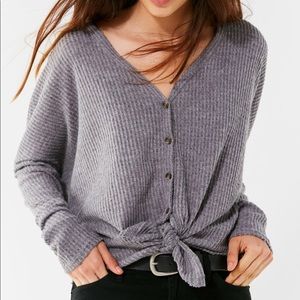 UO oversized thermal button front top